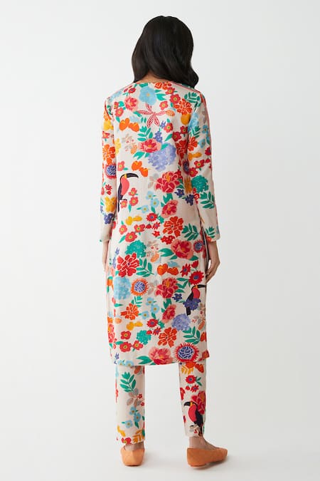 Kshitij Jalori Floral Print Kurta Set 