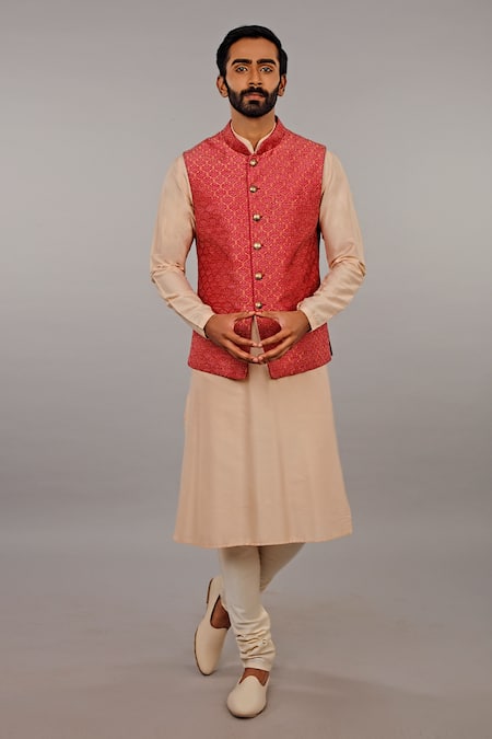 Vanshik Embroidered Bundi & Kurta Set 