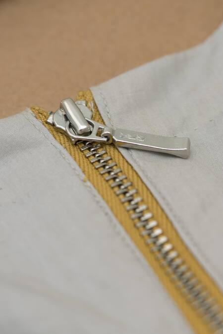 Shop_Chillosophy_White Cotton Poplin Round Asymmetric Flared Dress_Online_at_Aza_Fashions