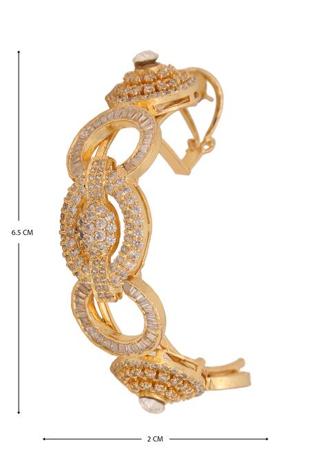 Buy_AE-Tee_Gold Plated Crystal Earrings _Online_at_Aza_Fashions