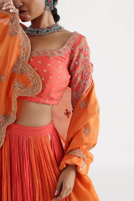 Orange Heavy Designer Work Wedding/Festive Special Lehenga Choli - Indian  Heavy Anarkali Lehenga Gowns Sharara Sarees Pakistani Dresses in  USA/UK/Canada/UAE - IndiaBoulevard