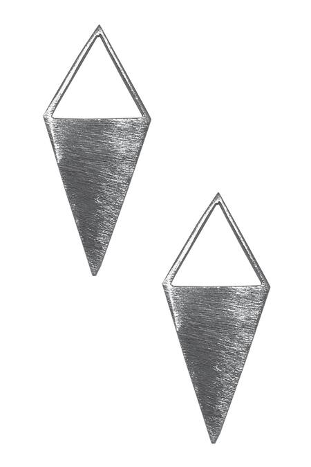 Wholesale Sterling Silver Brushed Metal Triangle Earring Studs (1  pair)|Jewelry Making Chains Supplies Wholesaler | AZ Findings