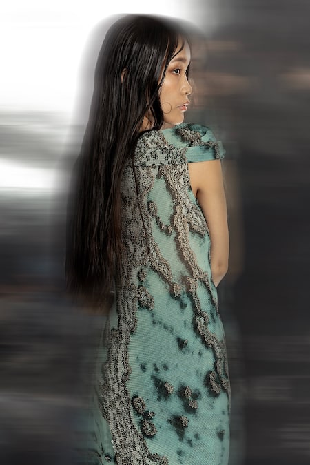 Buy Abhishek Sharma Green Georgette High Neck Reef Print Draped Top Online at Aza Fashions Buy_Abhishek Sharma_Green Georgette High Neck Reef Print Draped Top _Online_at_Aza_Fashions