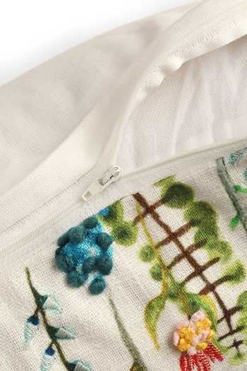 Amoliconcepts_Multi Color Cotton Embroidered Flower Beaded Cushion Cover_at_Aza_Fashions