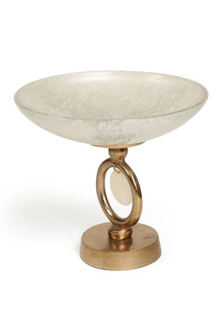 Amoliconcepts_Gold Glass And Aluminium Painted Decorative Bowl_Online_at_Aza_Fashions