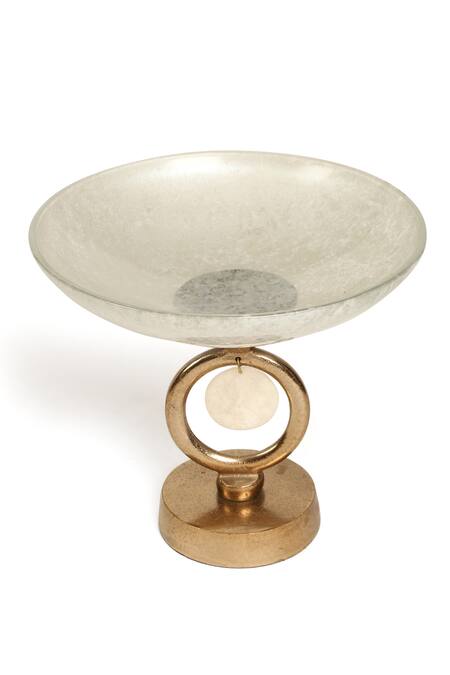 Buy_Amoliconcepts_Gold Glass And Aluminium Painted Decorative Bowl_Online_at_Aza_Fashions