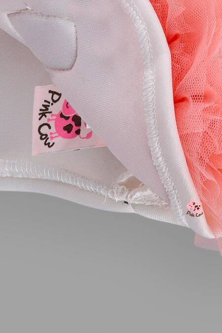 Pinkcow designs pvt ltd_White Scuba Embellishment Frilled Cuff Detailing Floral Shrug _Online_at_Aza_Fashions