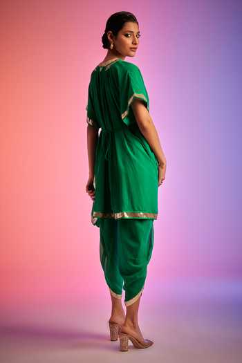 Buy Gulabo By Abu Sandeep Green Sequin Embellished Short Kaftan Online at Aza Fashions Buy_Gulabo By Abu Sandeep_Green Sequin Embellished Short Kaftan _Online_at_Aza_Fashions