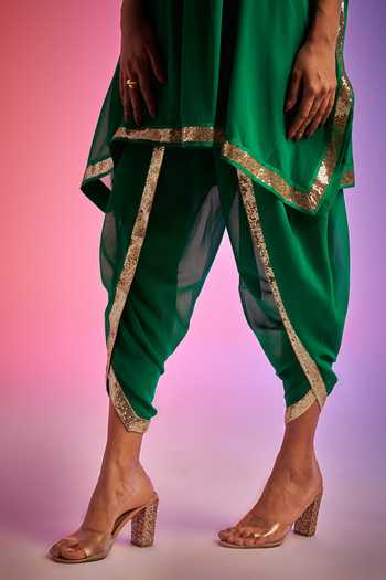 Gulabo By Abu Sandeep Green Applique Tulip Pant Online at Aza Fashions Gulabo By Abu Sandeep_Green Applique Tulip Pant _Online_at_Aza_Fashions