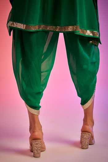 Buy Gulabo By Abu Sandeep Green Applique Tulip Pant Online at Aza Fashions Buy_Gulabo By Abu Sandeep_Green Applique Tulip Pant _Online_at_Aza_Fashions