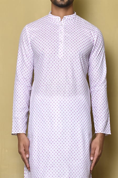 Shop_Nayantara Couture_Pink Cotton Printed Flower Kurta Set _Online_at_Aza_Fashions