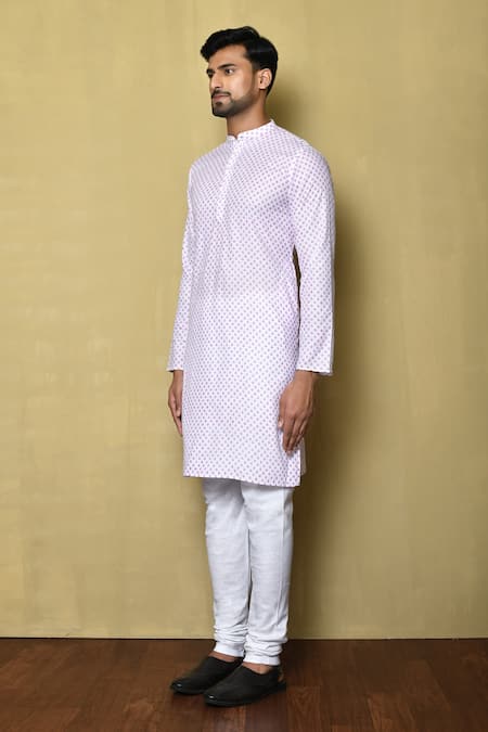 Nayantara Couture_Pink Cotton Printed Flower Kurta Set _at_Aza_Fashions