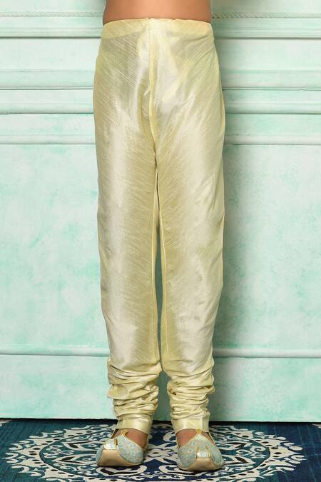 Petite Pomme_White Cotton Checkered Kurta And Beige Churidar Set _Online_at_Aza_Fashions