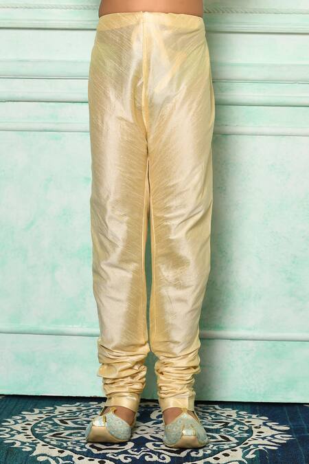 Petite Pomme_Blue Denim Full Sleeve Straight Kurta And Churidar Set _Online_at_Aza_Fashions