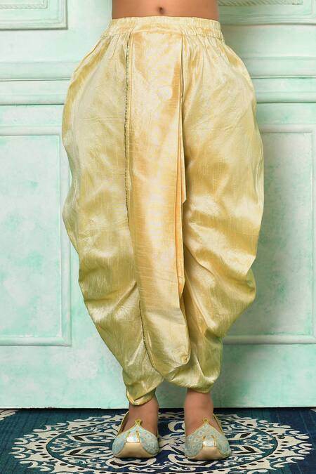 Buy_Petite Pomme_Beige , Chanderi Beads, Stones Placement Work Kurta And Dhoti Pant Set _Online_at_Aza_Fashions