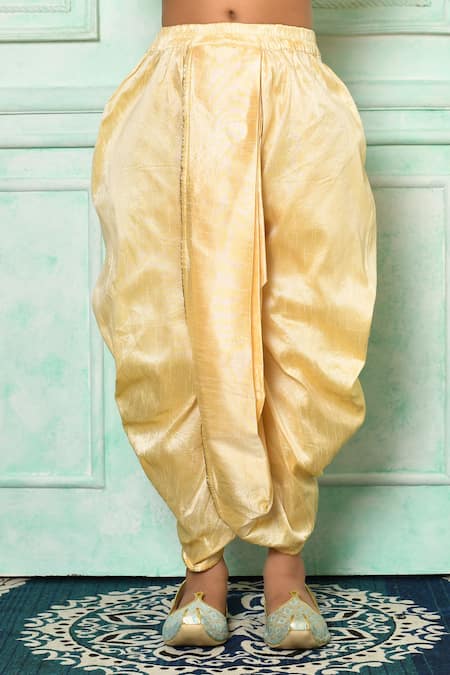 Petite Pomme Blue Silk, Polyester Embroidery Collar Kurta And Dhoti Pant Set Online at Aza Fashions Petite Pomme_Blue Silk, Polyester Embroidery Collar Kurta And Dhoti Pant Set _Online_at_Aza_Fashions