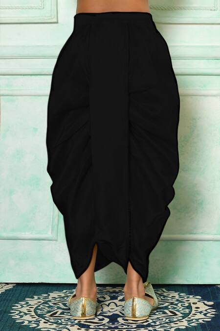 Buy_Petite Pomme_Wine Silk, Cotton Full Sleeve Kurta And Dhoti Pant Set _Online_at_Aza_Fashions