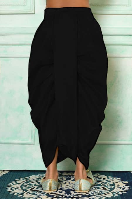 Shop_Petite Pomme_Wine Silk, Cotton Straight Kurta And Dhoti Pant Set _Online_at_Aza_Fashions