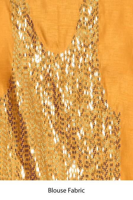 Samyukta Singhania_Blue Georgette, Silk Sequins, Embroidery Striped Saree With Blouse_Online_at_Aza_Fashions