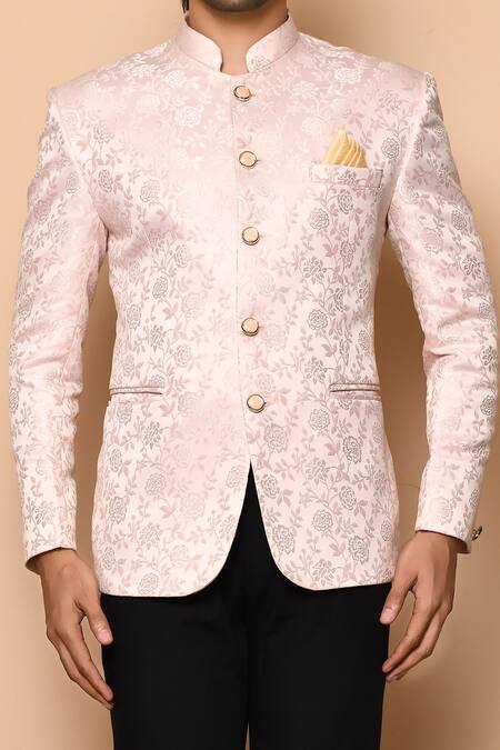 Buy_Nazaakat By Samara Singh_Pink  Silk Floral Full Sleeved Set_Online_at_Aza_Fashions