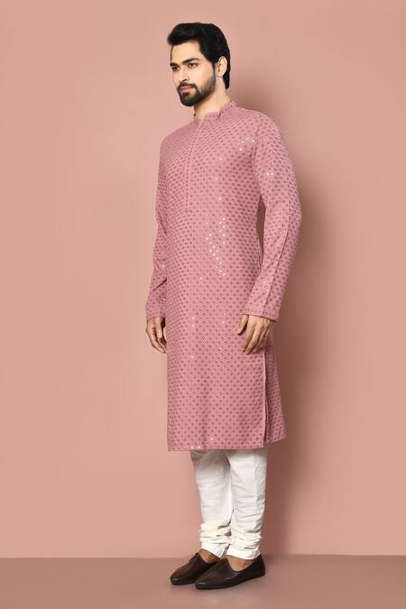 Naintara Bajaj Brown Kurta Rayon Embroidery Thread Geometric Pattern Set at Aza Fashions Naintara Bajaj_Brown Kurta Rayon Embroidery Thread Geometric Pattern Set _at_Aza_Fashions