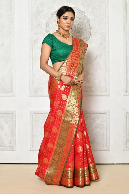 fcity.in - Trendy Banarasi Soft Silk Blend Saree / Stylish Banarasi Art Silk