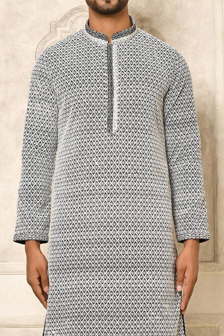 Naintara Bajaj Blue Kurta Georgette Embroidered Floral And Patiala Set at Aza Fashions Naintara Bajaj_Blue Kurta Georgette Embroidered Floral And Patiala Set _at_Aza_Fashions