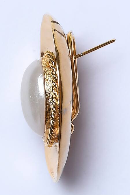 Buy_Nepra By Neha Goel_Gold Plated Pearls Embellished Studs_Online_at_Aza_Fashions