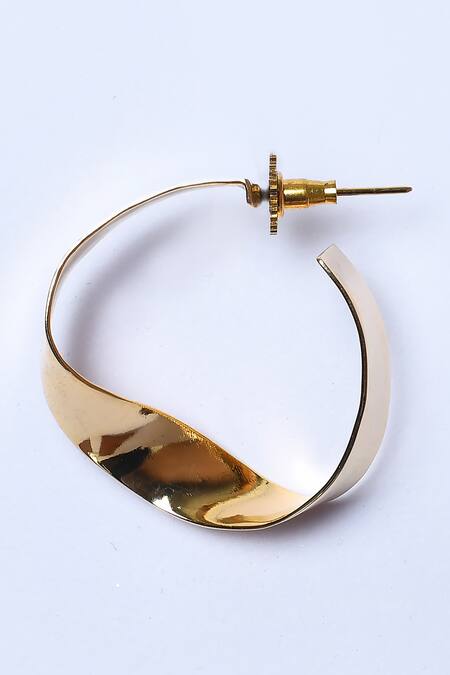 Nepra By Neha Goel_Gold Plated Circular Hoops_Online_at_Aza_Fashions