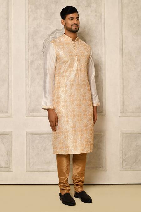 Buy_Naintara Bajaj_White Kurta Dupion Embroidered Floral Paisley Straight Set 