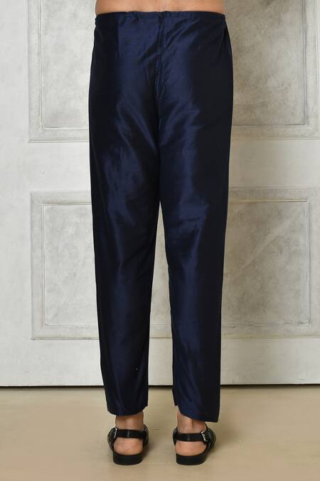 Buy_Samyukta Singhania_Blue Cotton Silk Printed Bandhani Bundi And Kurta Set_Online_at_Aza_Fashions