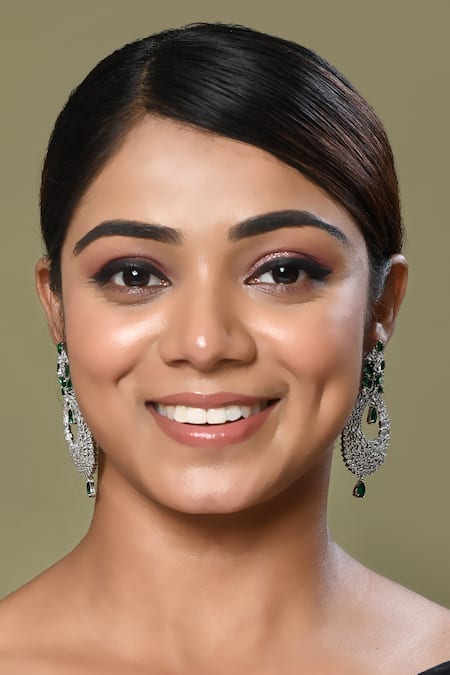 Nazaakat By Samara Singh_Silver Plated Faux Diamonds Hydro Stone Encrusted Chandbalis_Online_at_Aza_Fashions