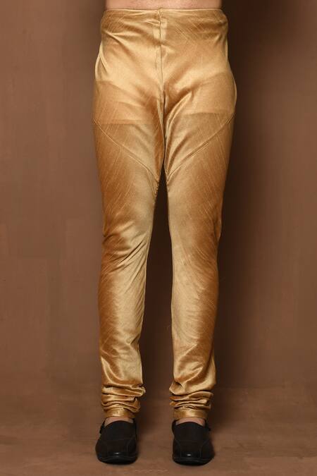 Naintara Bajaj_Yellow Kurta Raw Silk Embroidered Straight Pattern With Churidar _Online_at_Aza_Fashions