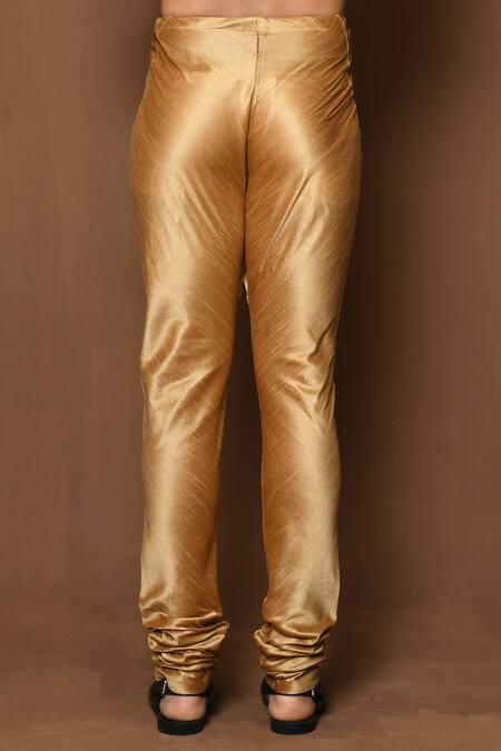 Buy_Naintara Bajaj_Yellow Kurta Raw Silk Embroidered Straight Pattern With Churidar _Online_at_Aza_Fashions