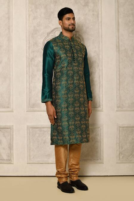 Buy Naintara Bajaj Blue Kurta Embroidered Dhupion Feather Pattern With Pyjama Buy_Naintara Bajaj_Blue Kurta Embroidered Dhupion Feather Pattern With Pyjama