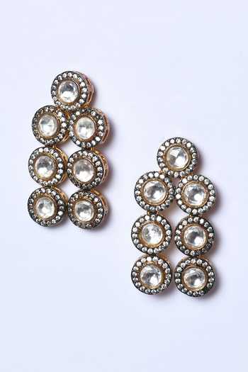 Buy_Studio6 Jewels_White Diamonds, Stones Kundan Embellished Necklace Set _Online_at_Aza_Fashions