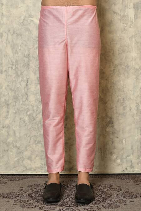 Samyukta Singhania_Pink Cotton, Silk Patchwork Botanical Print Bundi Set_Online_at_Aza_Fashions