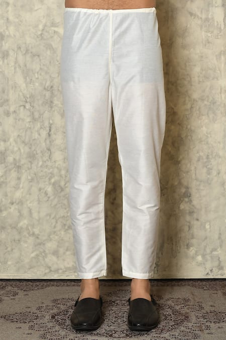 Arihant Rai Sinha_White Cotton, Silk Full Sleeve Kurta And Pant Set_Online_at_Aza_Fashions