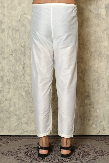 Buy_Arihant Rai Sinha_White Cotton, Silk Full Sleeve Kurta And Pant Set_Online_at_Aza_Fashions