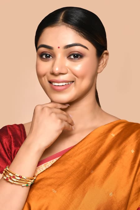 Nazaakat By Samara Singh_Multi Color Stones Studded Bangles - Set Of 4_Online_at_Aza_Fashions