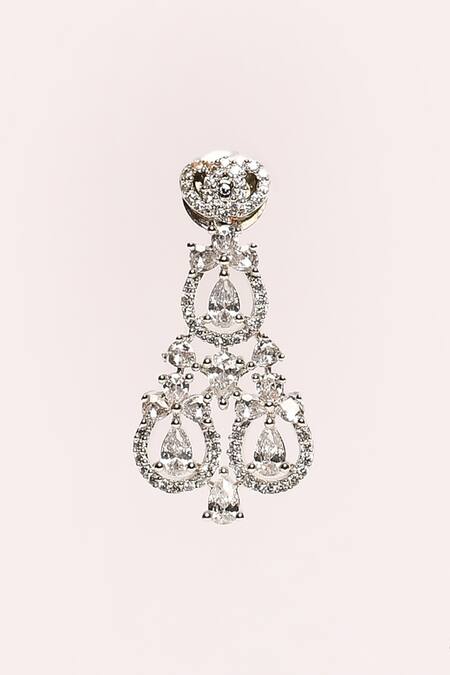 Nazaakat By Samara Singh_White Stone Embellished Crown Necklace Set_Online_at_Aza_Fashions