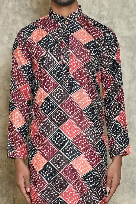 Shop Naintara Bajaj Multi Color Kurta Heavy Cotton Bandhani Set Online at Aza Fashions Shop_Naintara Bajaj_Multi Color Kurta Heavy Cotton Bandhani Set _Online_at_Aza_Fashions