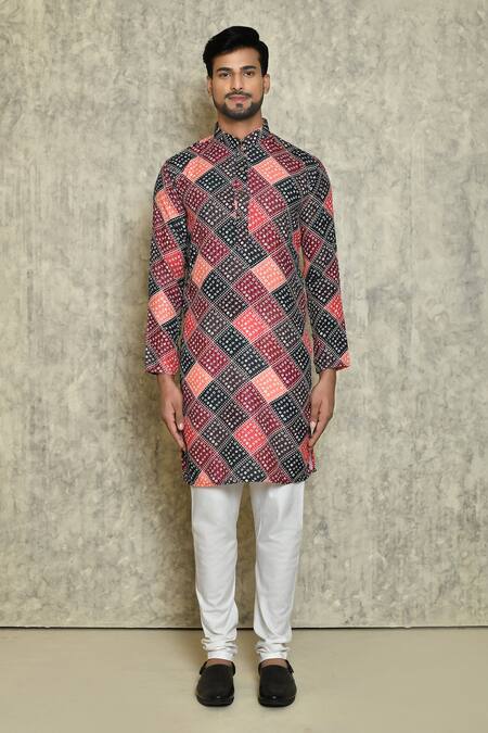 Naintara Bajaj_Multi Color Kurta Heavy Cotton Bandhani Set _at_Aza_Fashions