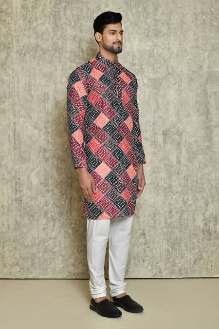 Buy_Naintara Bajaj_Multi Color Kurta Heavy Cotton Bandhani Set 