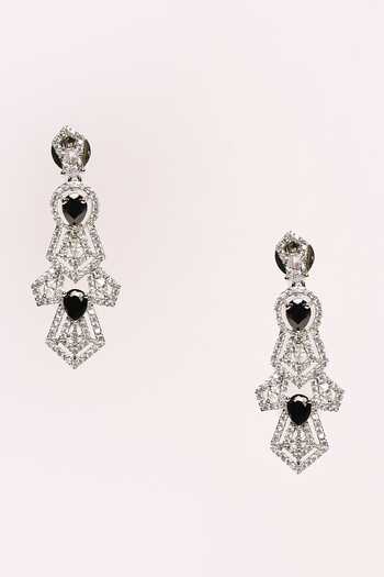 Nazaakat By Samara Singh_Black Stone Embellished Angular Necklace Set_Online_at_Aza_Fashions