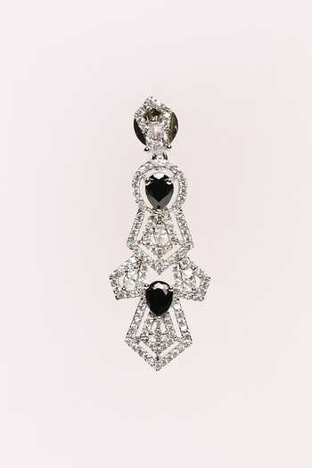 Buy_Nazaakat By Samara Singh_Black Stone Embellished Angular Necklace Set_Online_at_Aza_Fashions