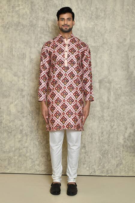 Shop Naintara Bajaj Multi Color Kurta Digital Print Cotton Diamond Pattern Set Online at Aza Fashions Shop_Naintara Bajaj_Multi Color Kurta Digital Print Cotton Diamond Pattern Set _Online_at_Aza_Fashions