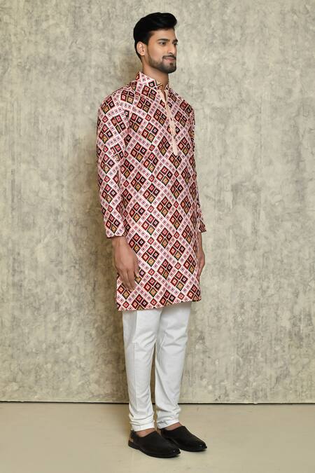 Buy Naintara Bajaj Multi Color Kurta Digital Print Cotton Diamond Pattern Set Buy_Naintara Bajaj_Multi Color Kurta Digital Print Cotton Diamond Pattern Set