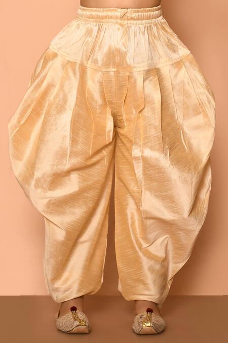 Buy_Aryavir Malhotra_Orange Silk Floral Pattern Bright Straight Kurta And Patiala Pant Set