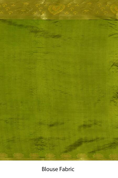 Samyukta Singhania_Green Silk Botanic Pattern Saree _Online_at_Aza_Fashions